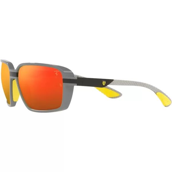 RayBan Rb8360m Scuderia Ferrari Collection Square SunglassesGreyBrown Mirrored Orange