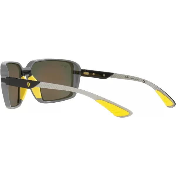 RayBan Rb8360m Scuderia Ferrari Collection Square SunglassesGreyBrown Mirrored Orange