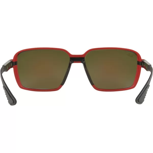 RayBan Rb8360m Scuderia Ferrari Collection Square SunglassesMatte RedLight Green Mirrored Blue