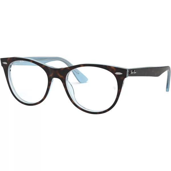 RayBan Rx2185v Wayfarer Ii Square Prescription Eyeglass FramesHavana on Light BlueDemo Lens