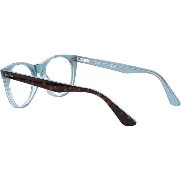 RayBan Rx2185v Wayfarer Ii Square Prescription Eyeglass FramesHavana on Light BlueDemo Lens