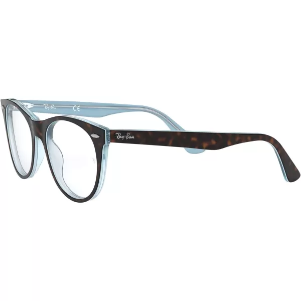 RayBan Rx2185v Wayfarer Ii Square Prescription Eyeglass FramesHavana on Light BlueDemo Lens