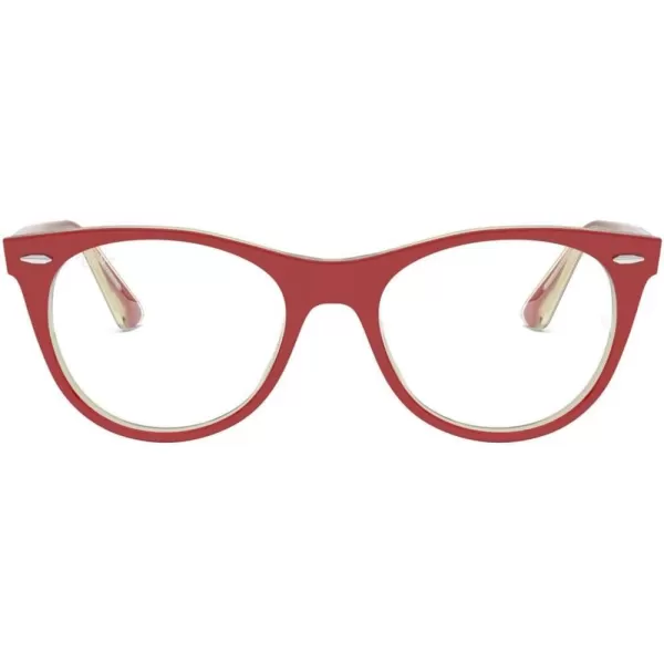 RayBan Rx2185v Wayfarer Ii Square Prescription Eyeglass FramesRed on Transparent GreyDemo Lens