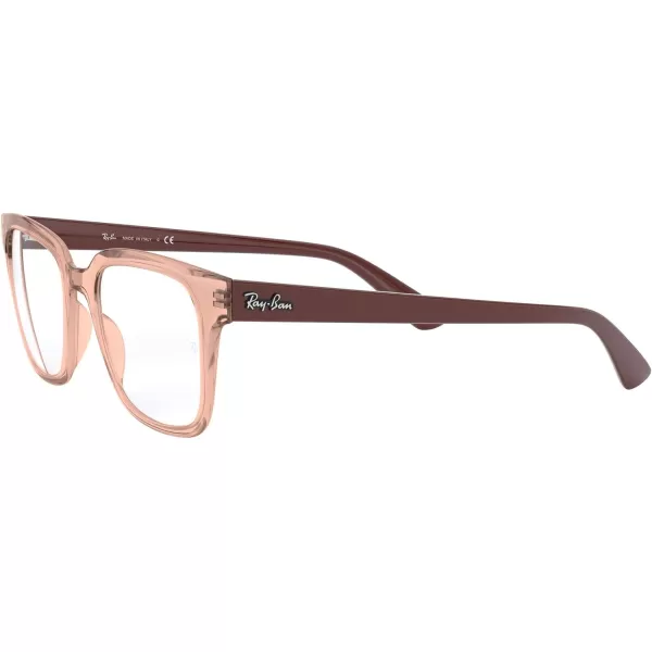 RayBan Rx4323v Square Prescription Eyeglass FramesTransparent Light BrownDemo Lens