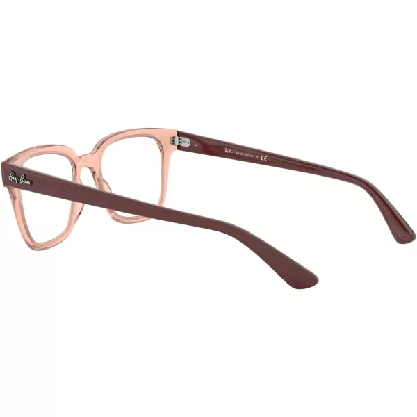 RayBan Rx4323v Square Prescription Eyeglass FramesTransparent Light BrownDemo Lens