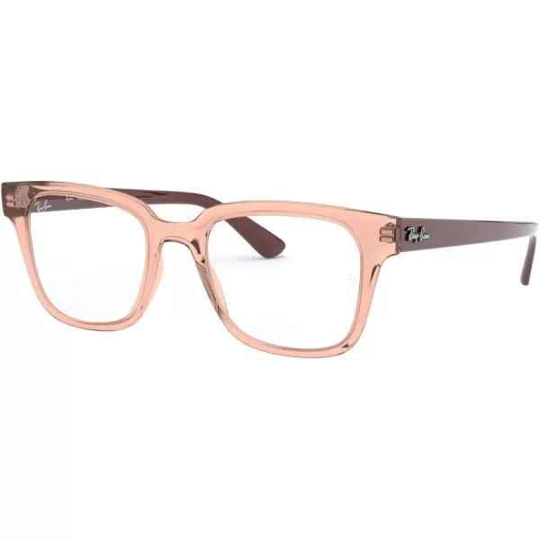 RayBan Rx4323v Square Prescription Eyeglass FramesTransparent Light BrownDemo Lens