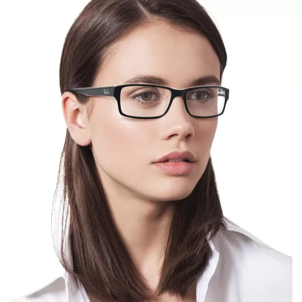 RayBan Rx5169 Rectangular Prescription Eyeglass FramesBlack on TransparentDemo Lens