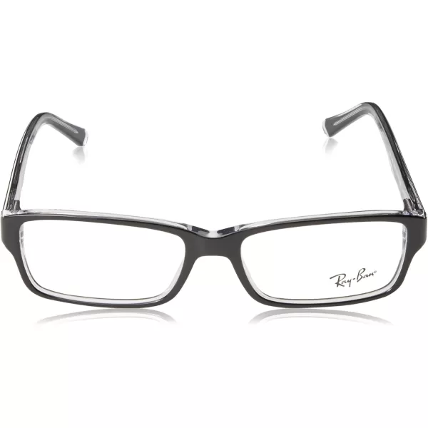 RayBan Rx5169 Rectangular Prescription Eyeglass FramesBlack on TransparentDemo Lens