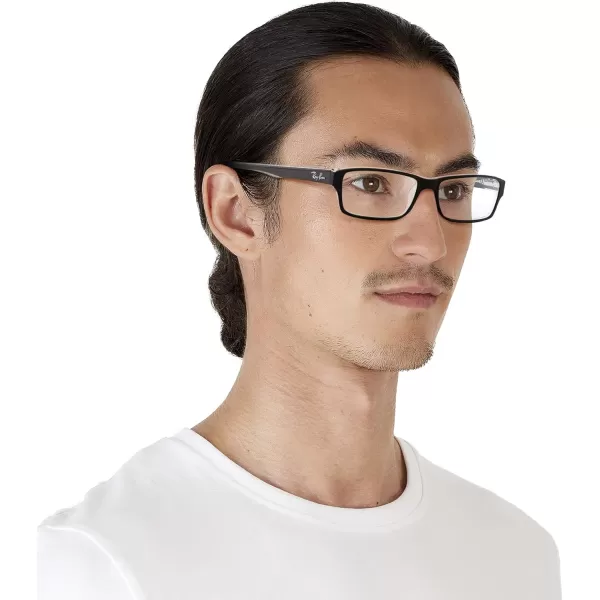 RayBan Rx5169 Rectangular Prescription Eyeglass FramesBlack on TransparentDemo Lens