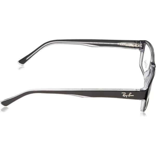 RayBan Rx5169 Rectangular Prescription Eyeglass FramesBlack on TransparentDemo Lens