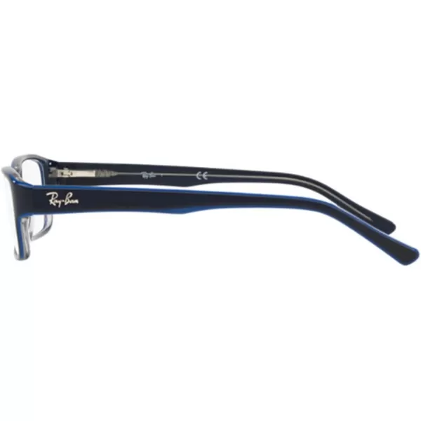 RayBan Rx5169 Rectangular Prescription Eyeglass FramesBlue on Transparent GreyDemo Lens