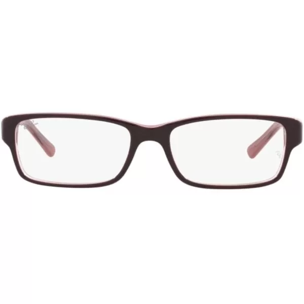 RayBan Rx5169 Rectangular Prescription Eyeglass FramesBrown on Transparent PinkDemo Lens