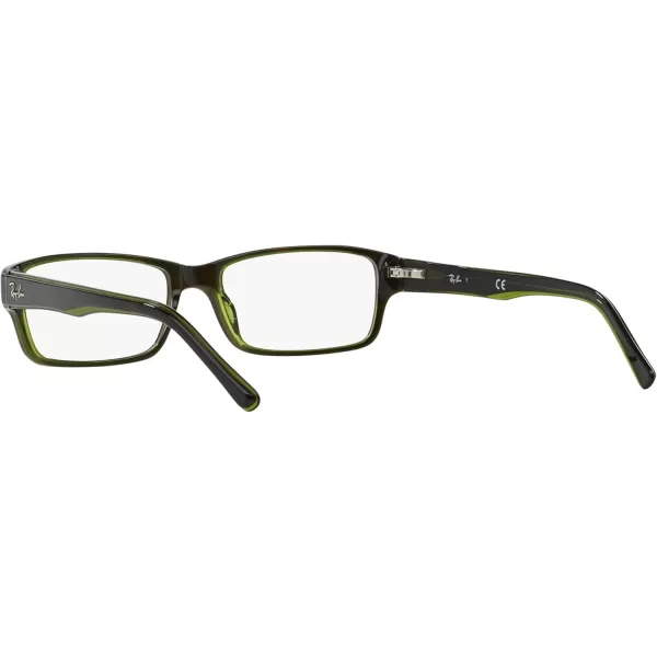 RayBan Rx5169 Rectangular Prescription Eyeglass FramesHavana on Green TransparentDemo Lens