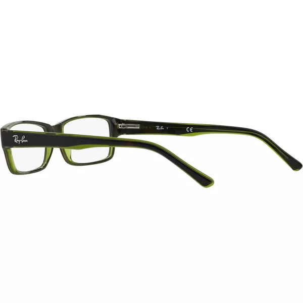 RayBan Rx5169 Rectangular Prescription Eyeglass FramesHavana on Green TransparentDemo Lens