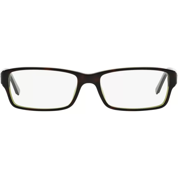 RayBan Rx5169 Rectangular Prescription Eyeglass FramesHavana on Green TransparentDemo Lens