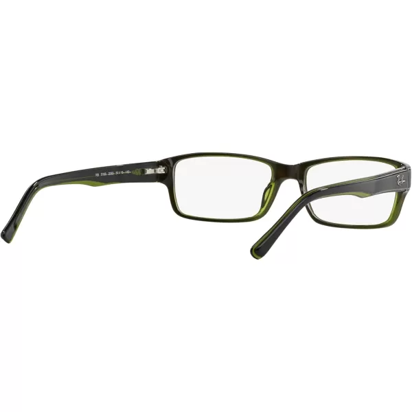 RayBan Rx5169 Rectangular Prescription Eyeglass FramesHavana on Green TransparentDemo Lens