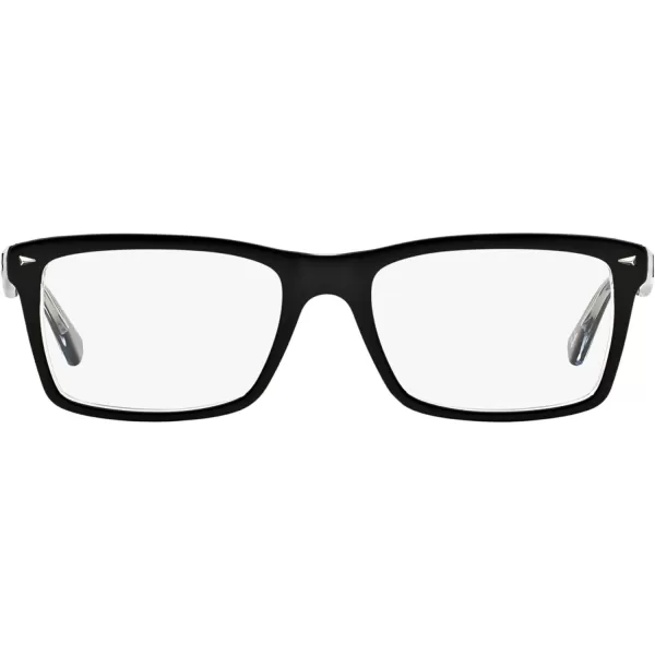 RayBan Rx5287 Square Prescription Eyeglass FramesBlack on TransparentDemo Lens