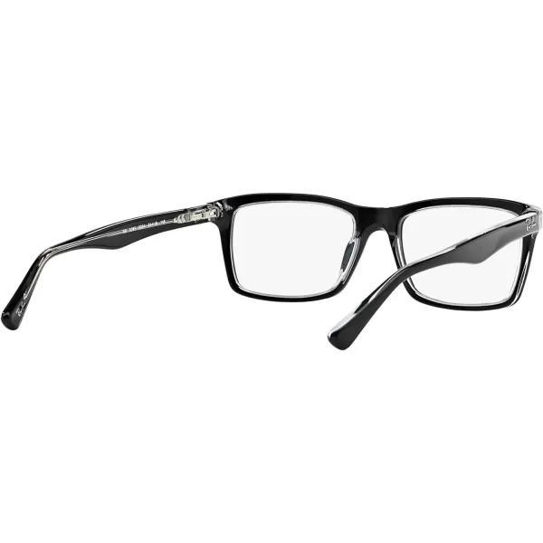 RayBan Rx5287 Square Prescription Eyeglass FramesBlack on TransparentDemo Lens