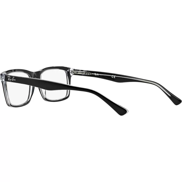 RayBan Rx5287 Square Prescription Eyeglass FramesBlack on TransparentDemo Lens