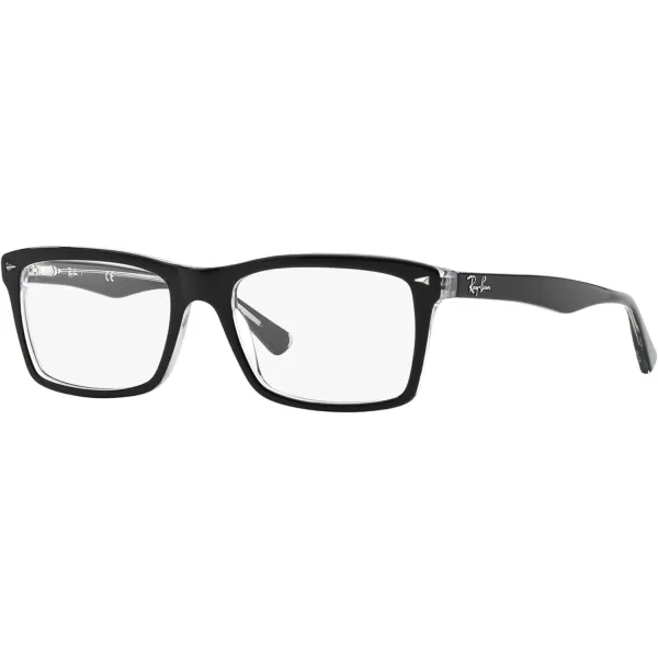 RayBan Rx5287 Square Prescription Eyeglass FramesBlack on TransparentDemo Lens