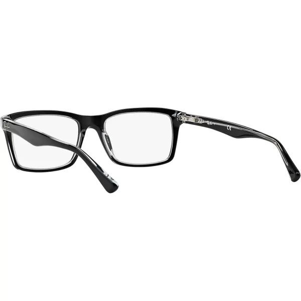 RayBan Rx5287 Square Prescription Eyeglass FramesBlack on TransparentDemo Lens