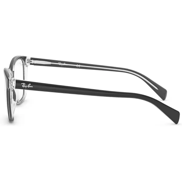 RayBan Rx5362 Square Prescription Eyeglass FramesBlack on TransparentDemo Lens