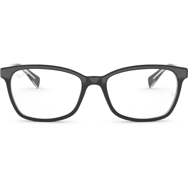 RayBan Rx5362 Square Prescription Eyeglass FramesBlack on TransparentDemo Lens