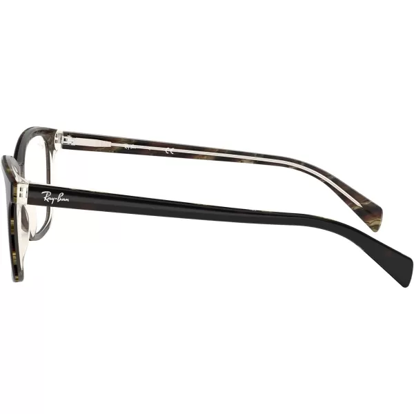 RayBan Rx5362 Square Prescription Eyeglass FramesBlackDark BrownYellowDemo Lens