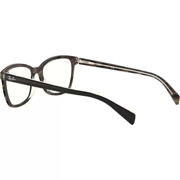 RayBan Rx5362 Square Prescription Eyeglass FramesBlackDark BrownYellowDemo Lens