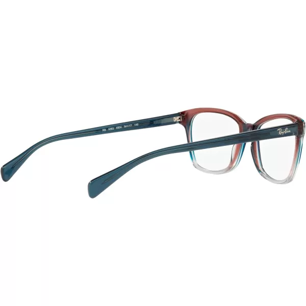 RayBan Rx5362 Square Prescription Eyeglass FramesBlueRedLight Blue GradientDemo Lens