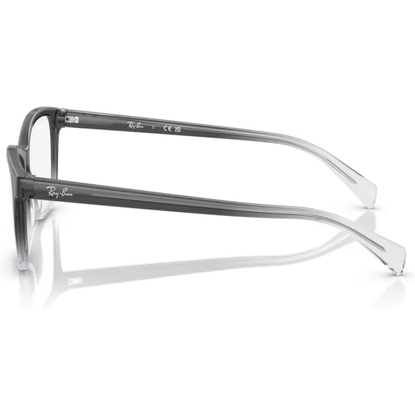 RayBan Rx5362 Square Prescription Eyeglass FramesDark Grey Gradient GreyDemo Lens