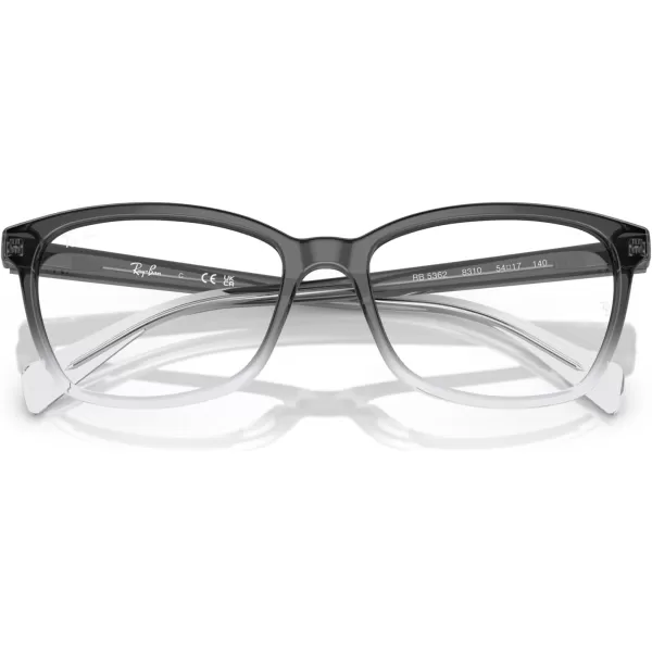 RayBan Rx5362 Square Prescription Eyeglass FramesDark Grey Gradient GreyDemo Lens