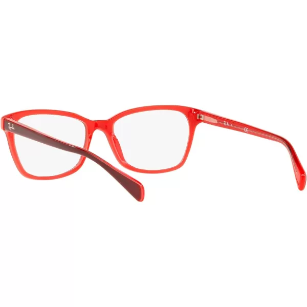 RayBan Rx5362 Square Prescription Eyeglass FramesFuchsiaPinkFuchsia TransparentDemo Lens