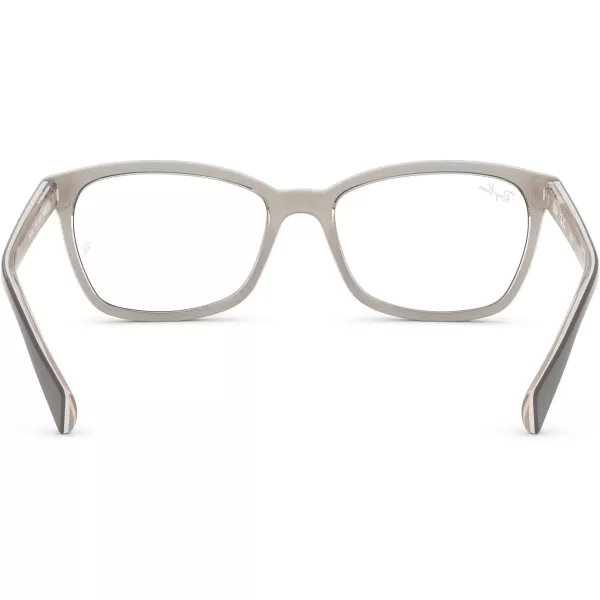 RayBan Rx5362 Square Prescription Eyeglass FramesGreyIceTransparent BeigeDemo Lens