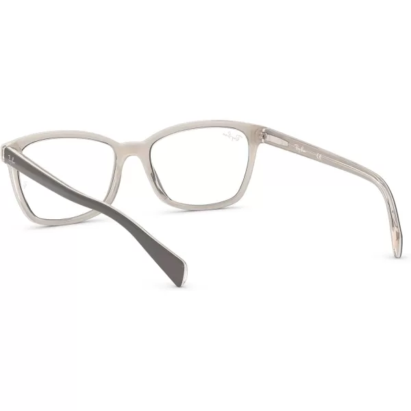 RayBan Rx5362 Square Prescription Eyeglass FramesGreyIceTransparent BeigeDemo Lens