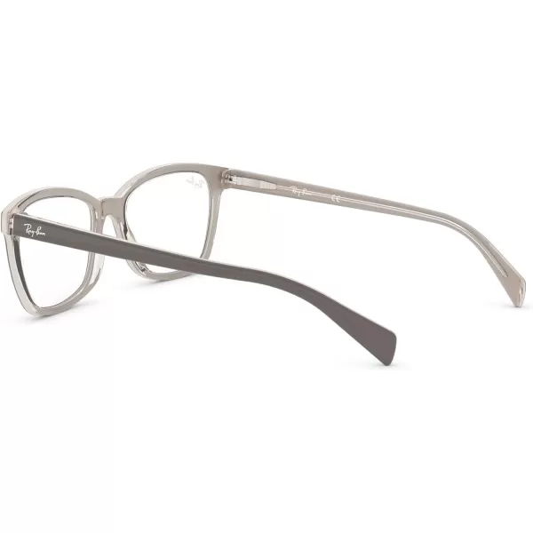 RayBan Rx5362 Square Prescription Eyeglass FramesGreyIceTransparent BeigeDemo Lens