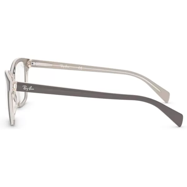 RayBan Rx5362 Square Prescription Eyeglass FramesGreyIceTransparent BeigeDemo Lens
