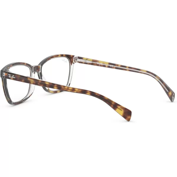 RayBan Rx5362 Square Prescription Eyeglass FramesHavana on TransparentDemo Lens