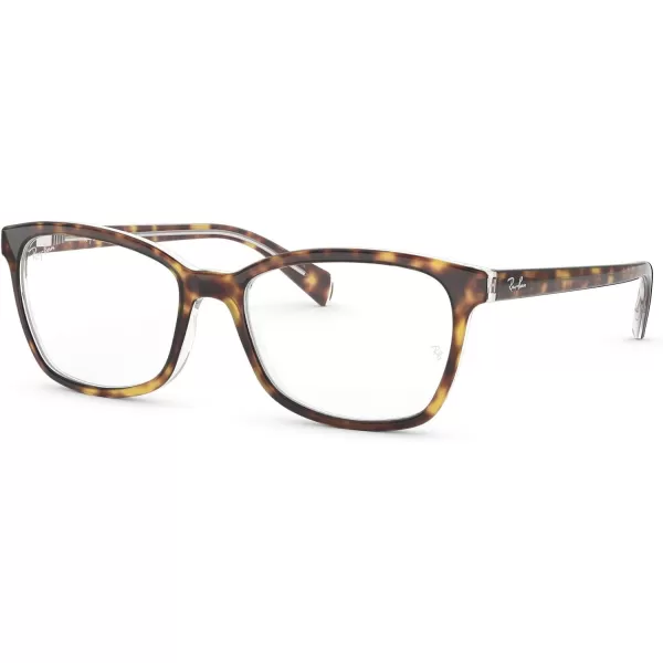 RayBan Rx5362 Square Prescription Eyeglass FramesHavana on TransparentDemo Lens