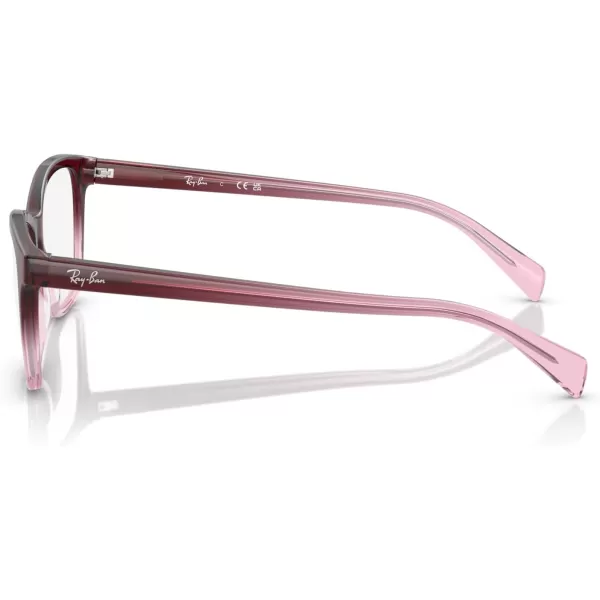 RayBan Rx5362 Square Prescription Eyeglass FramesRed Gradient PinkDemo Lens