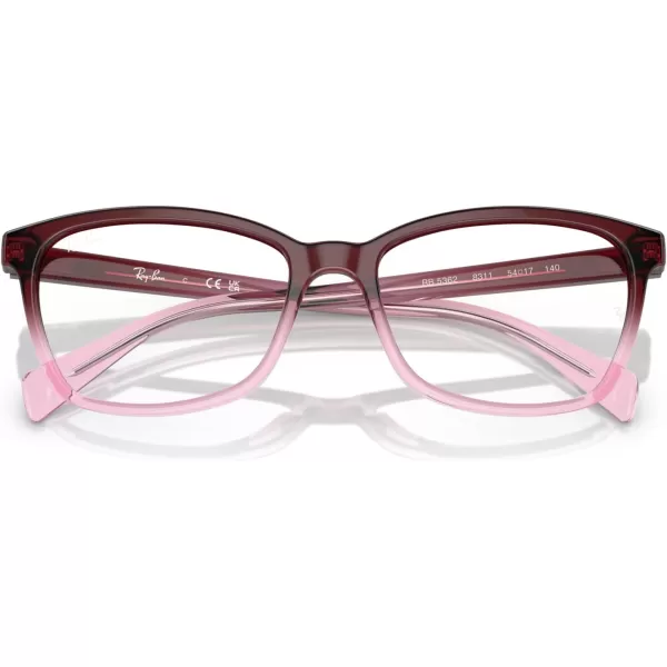 RayBan Rx5362 Square Prescription Eyeglass FramesRed Gradient PinkDemo Lens
