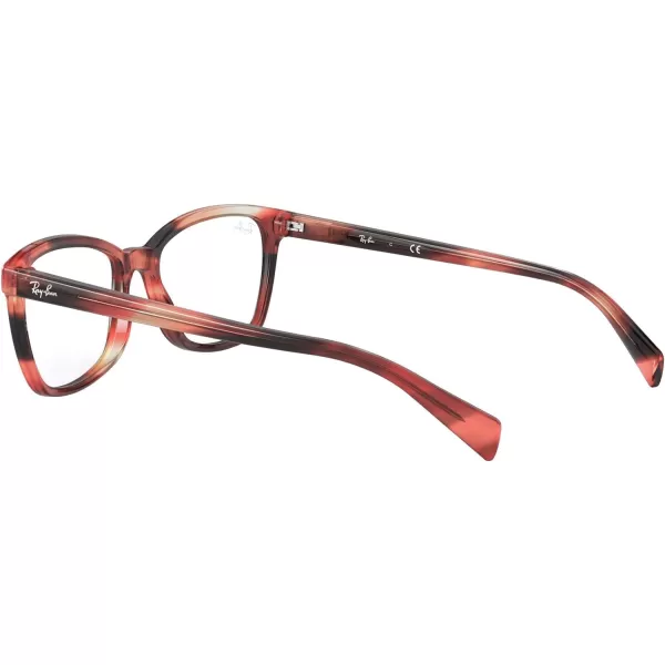 RayBan Rx5362 Square Prescription Eyeglass FramesStriped BrownDemo Lens