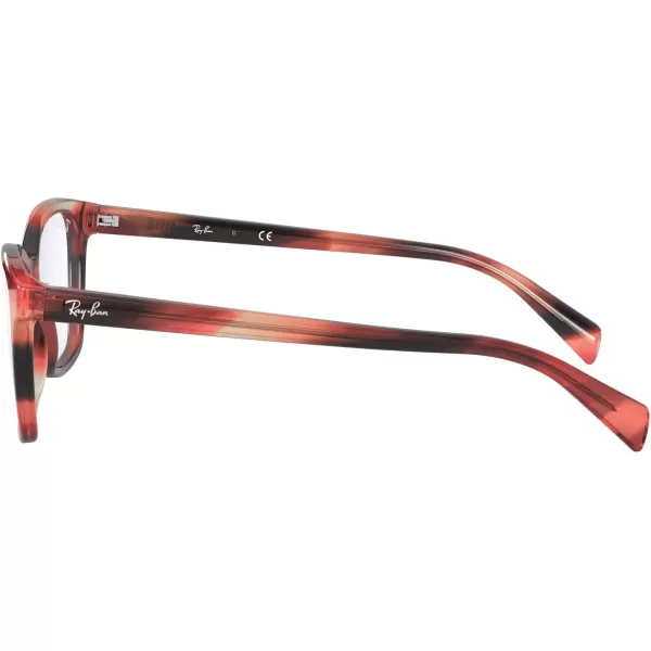 RayBan Rx5362 Square Prescription Eyeglass FramesStriped BrownDemo Lens