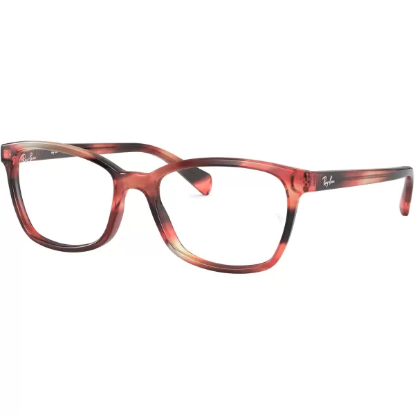 RayBan Rx5362 Square Prescription Eyeglass FramesStriped BrownDemo Lens