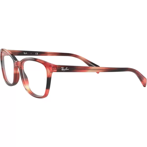 RayBan Rx5362 Square Prescription Eyeglass FramesStriped BrownDemo Lens