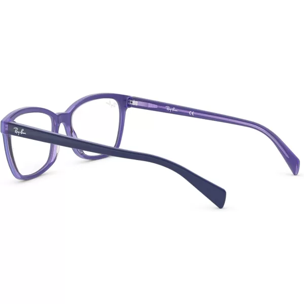 RayBan Rx5362 Square Prescription Eyeglass FramesTop BlueLight BlueVioletDemo Lens