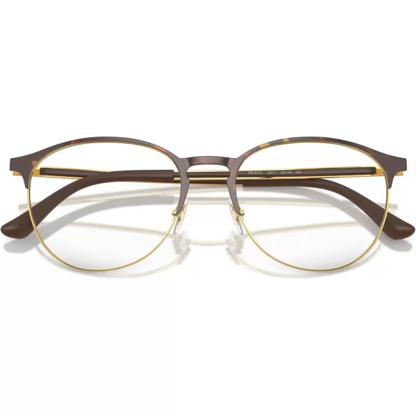 RayBan Rx6375 Round Prescription Eyeglass FramesHavana on GoldDemo Lens