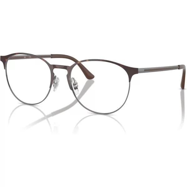 RayBan Rx6375 Round Prescription Eyeglass FramesHavana on GunmetalDemo Lens