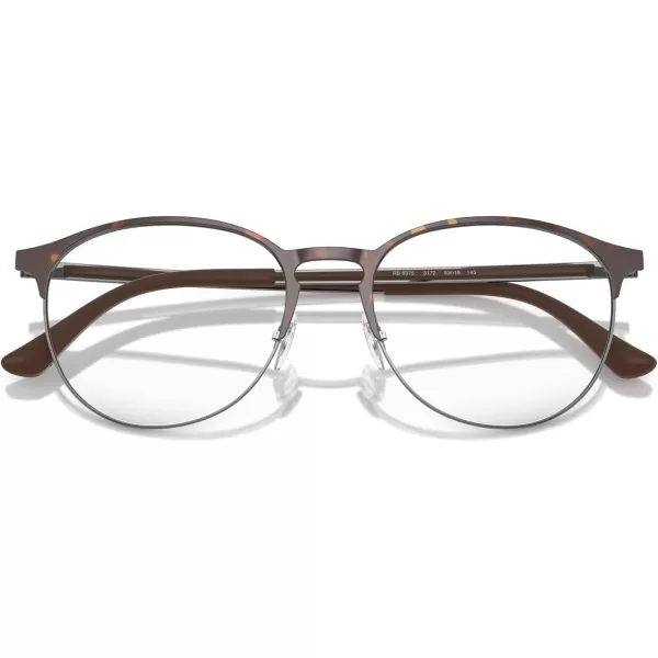 RayBan Rx6375 Round Prescription Eyeglass FramesHavana on GunmetalDemo Lens
