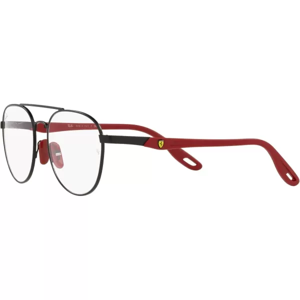 RayBan Rx6473m Scuderia Ferrari Collection Round Prescription Eyeglass FramesMatte BlackDemo Lens